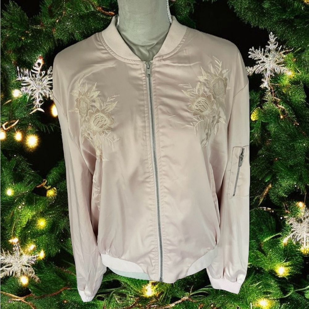 Lunik Silky Pink Bomber Jacket